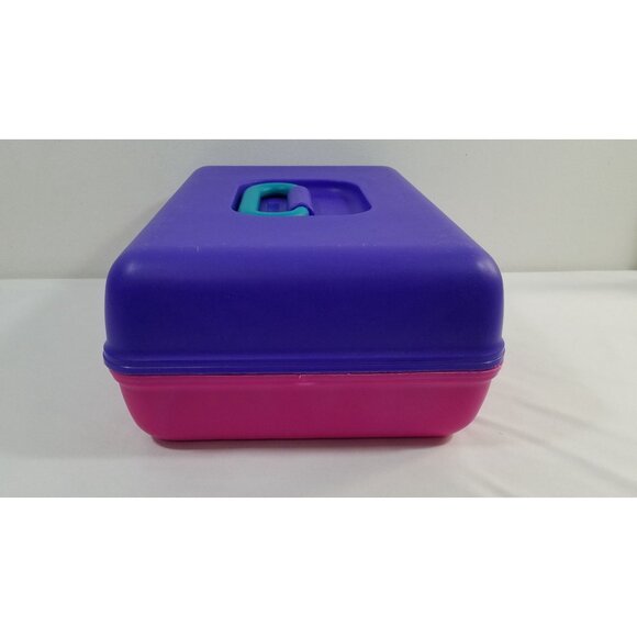 Caboodles Pink Purple Plastic Jewelry Makeup Storage Case w/ Tray 2762 Vtg 90s - Picture 7 of 10
